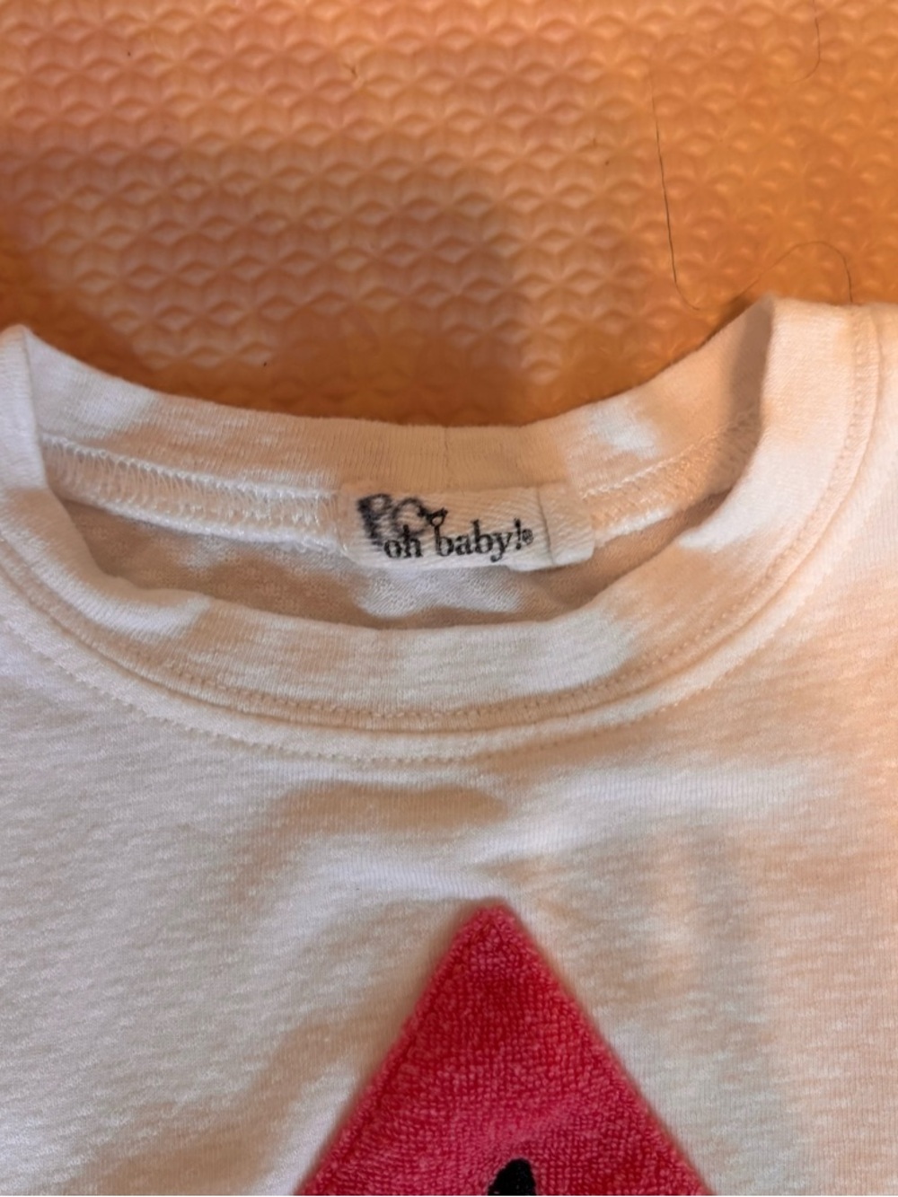 Oh Baby Girls 3-6 Months Watermelon Terry Applique Short Sleeve Tushie Set - Picture 2 of 5